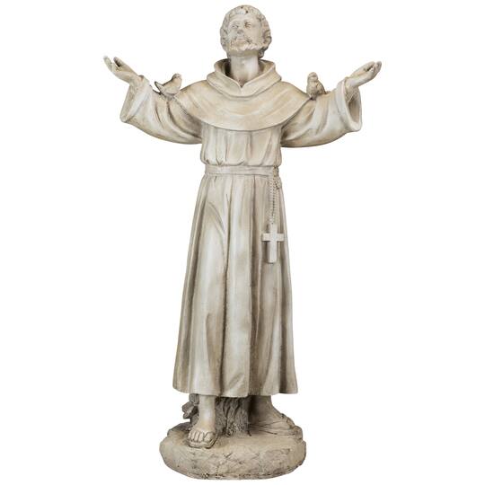 St. Francis of Assisi with Birds Outdoor Garden Statue - 24"